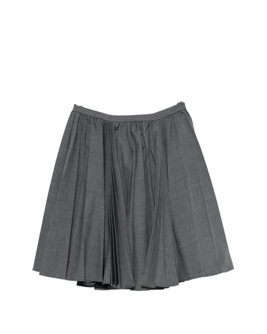 ShuShu/Tong Gray Pleated Midi Skirt