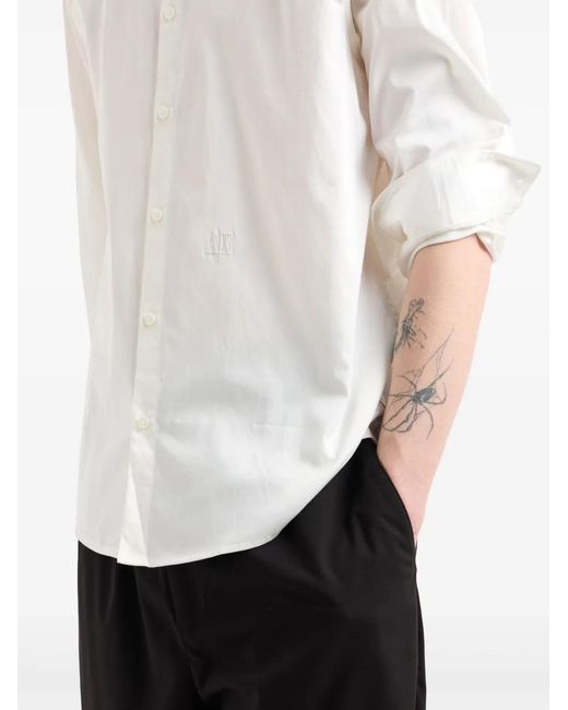 ARMANI EXCHANGE White Long-Sleeve Shirt for men