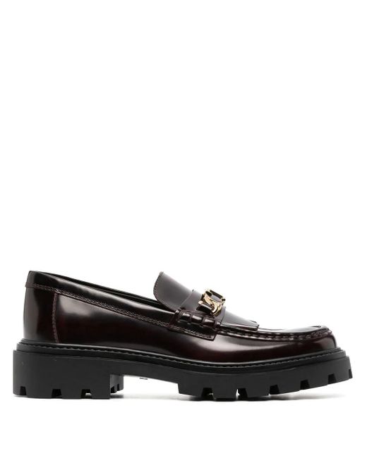 Tod's Black Fringe-Detail Leather Loafers