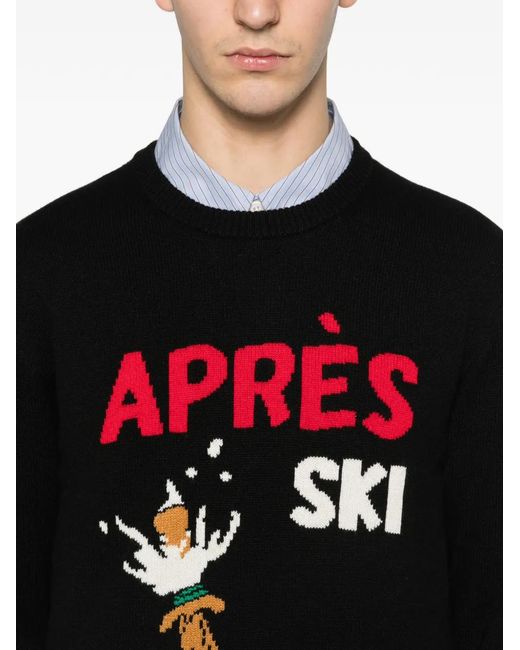 Mc2 Saint Barth Black Heron Graphic-Intarsia Sweater for men