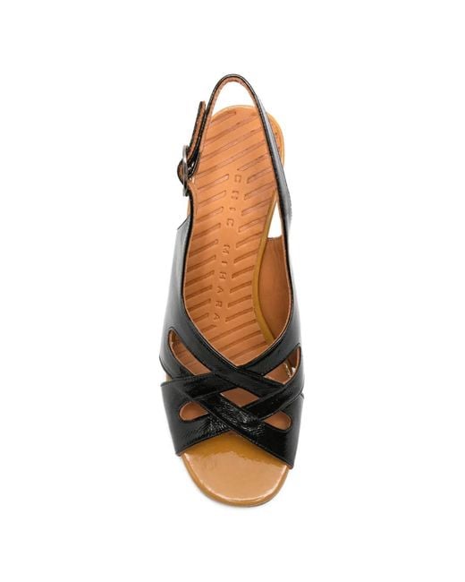 Chie Mihara Black Cutout Slingback Sandals