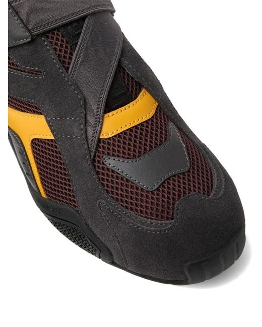 Versace Black Galaxia Suede Sneakers for men