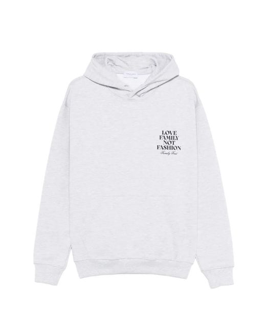 FAMILY FIRST White Hooded Graphic Cotton Sweatshirt for men