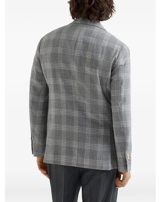 Brunello Cucinelli Gray Notched-Lapel Blazer for men