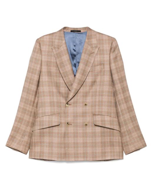 メンズ Paul Smith チェック ダブルジャケット Natural