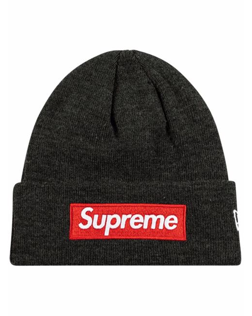 Supreme Black X New Era Box Logo Knitted Beanie