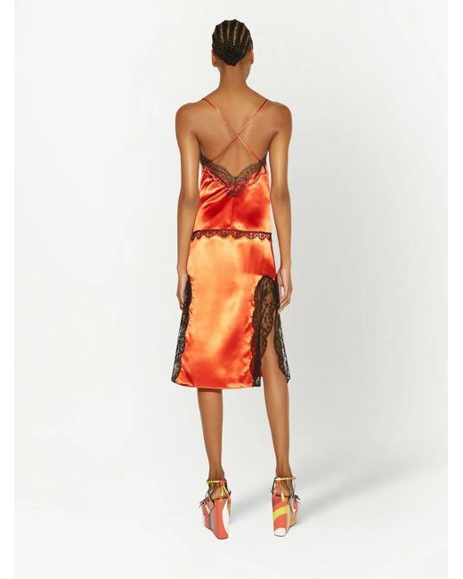 Emilio Pucci Orange Lace-Embroidered Camisole Top
