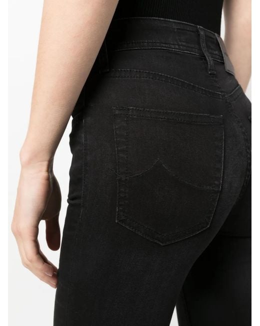 Jacob Cohen Black Mid-Rise Flared Jeans