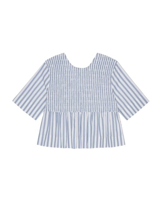 Ganni Blue Striped Blouse