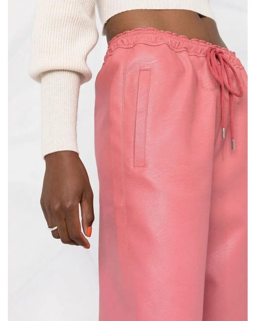 Stella McCartney Pink Faux-leather Tapered Trousers