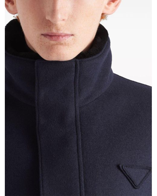 Prada Jacke aus Wollgemisch mit Triangel-Logo in Blue für Herren