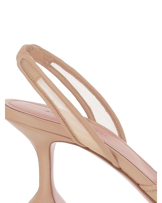 AMINA MUADDI Pink Brooch-Embellishment Sling Pumps