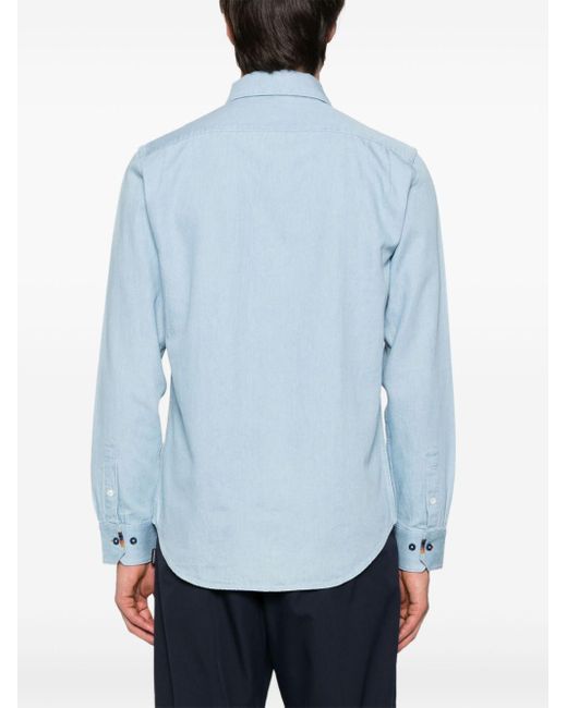 Paul Smith Blue Spread-Collar Cotton Shirt for men