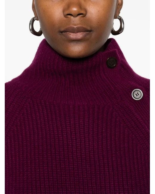 Eric Bompard Purple Long-Sleeves Buttoned Sweater