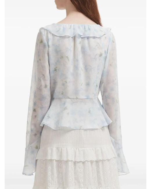 B+ AB Blouse Met Bloemenprint in het Blue