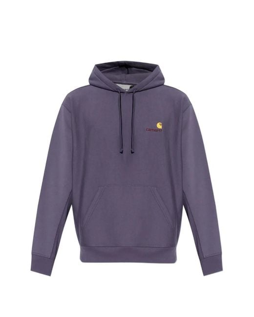 Carhartt Purple American Script Logo-Detail Hoodie for men