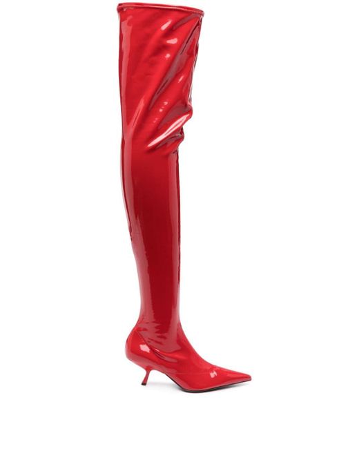 Sergio Rossi Red Sr Maike 60mm Patent-finish Boots