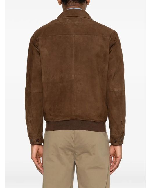Bully Brown Veste En Daim À Fermeture Zippée for men
