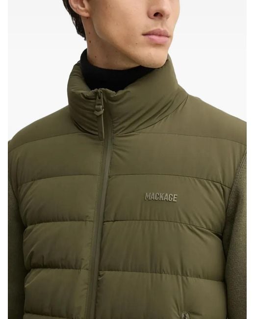 Mackage Green Haney-City Padded Panelled Jacket for men