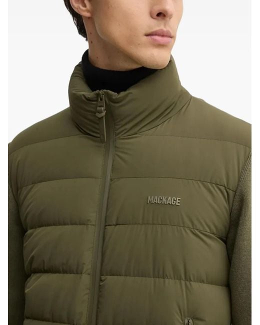 Mackage Green Haney-City Padded Panelled Jacket for men
