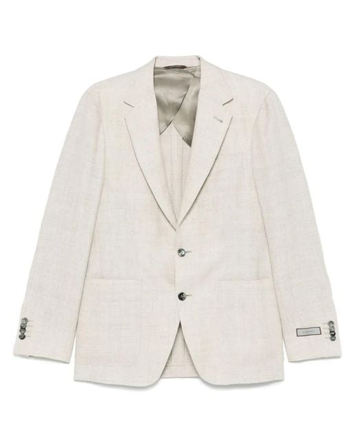 Canali White Single-Breasted Blazer for men