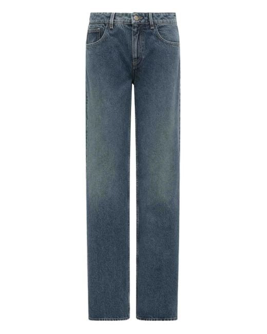 Jeans Con Design A Cinque Tasche di Moncler in Blue