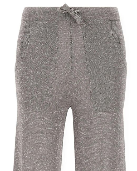 Kangra Gray Drawstring-Waist Knitted Track Pants