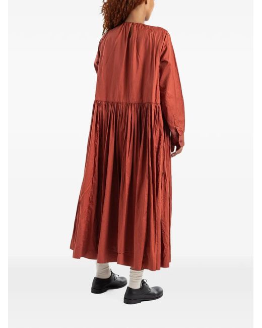 Casey Casey Red Pomme Rouche Midi Dress