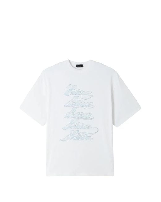 we11done White Logo-Print Cotton T-Shirt