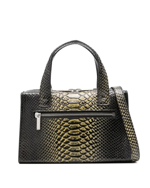 Borsa Tote Pitone Piccola di SAPIO in Black