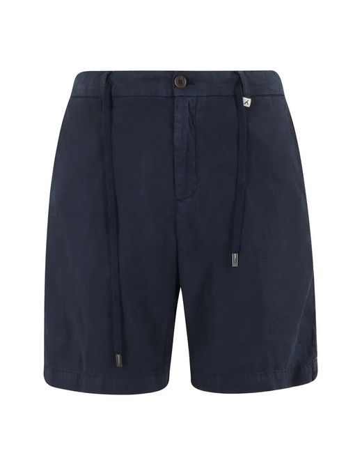 Myths Blue Drawstring Elasticated-Waist Shorts for men