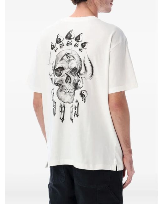 RVCA White Skull-Graphic T-Shirt for men