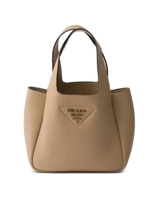 Prada Natural Mini Leather Handbag