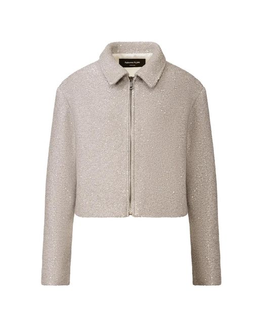 Fabiana Filippi Natural Zip Cropped Jacket