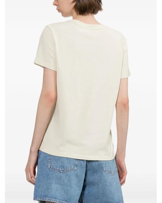 A.P.C. White Logo-Embroidered T-Shirt