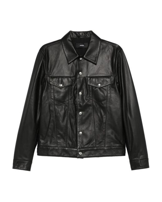 Arma Black Buttoned Flap-Pockets Shirt Jacket for men