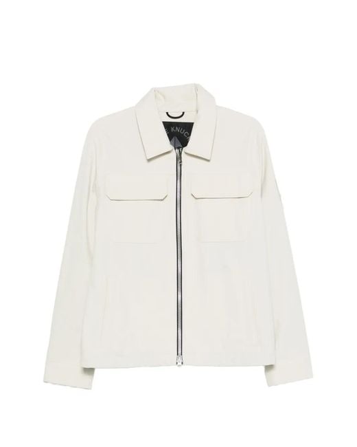 Moose Knuckles White Flap-Pocket Zip Jacket for men