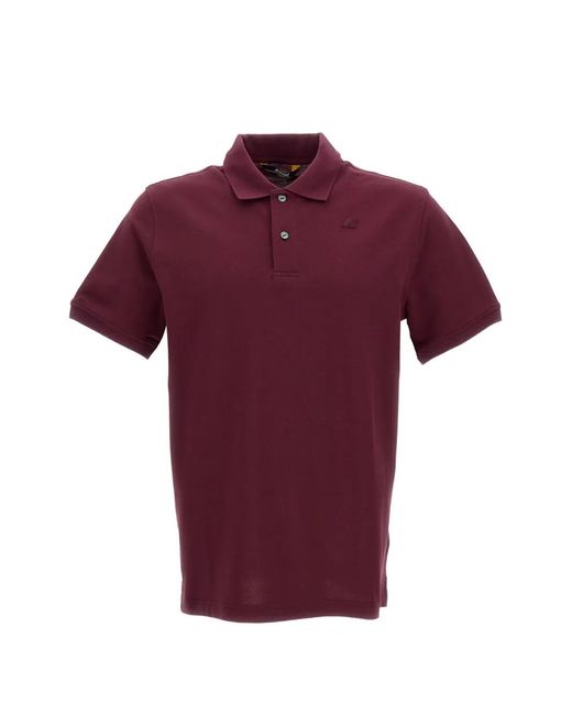 K-Way Red Amedee Logo-Patch Piqué Polo Shirt for men