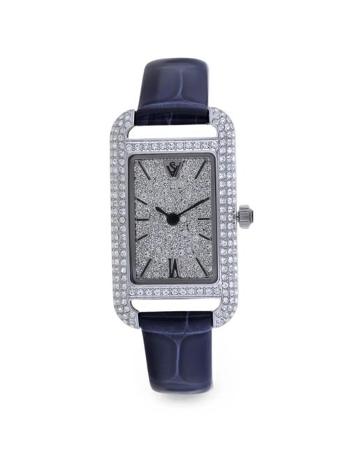 Christian Van Sant Blue Opaline Crystal-Embellished 26Mm Watch