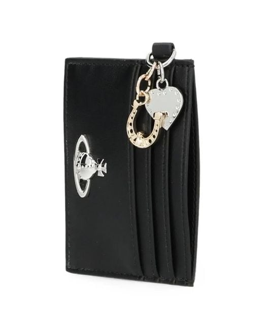 Vivienne Westwood Black Orb-Plaque Charm Card Holder
