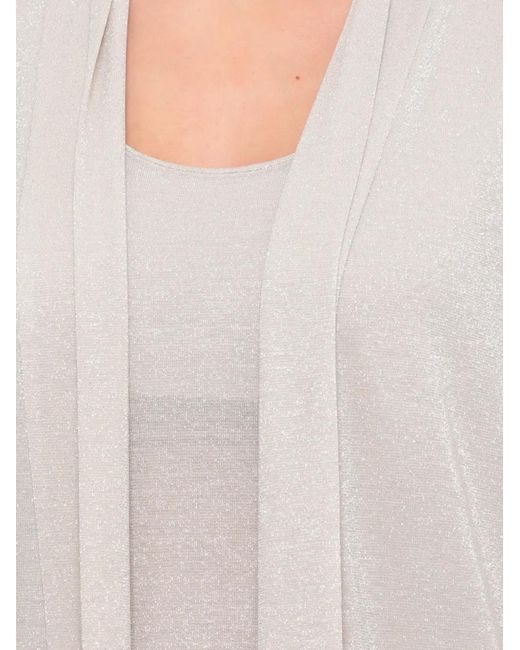 Emme White Lurex-Detail Cardigan Set (Set Of Two)
