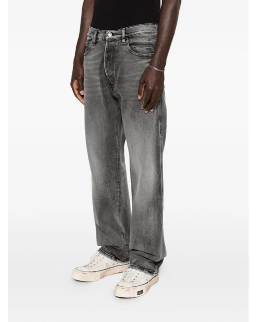 NUMERIS Gray Logo-Patch Jeans for men