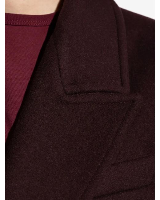 The Attico Purple Belted Wool Coat