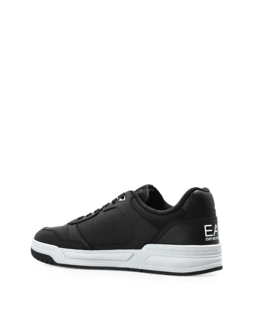 EA7 White Logo-Print Panelled Sneakers for men