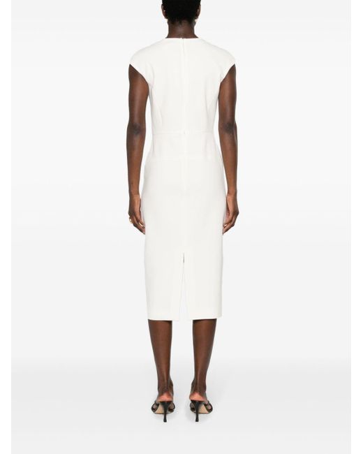 Max Mara Midi-jurk Met Kapmouwen in het White