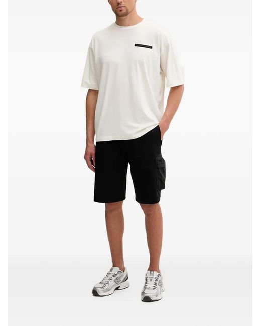EA7 White Logo-Patch T-Shirt for men