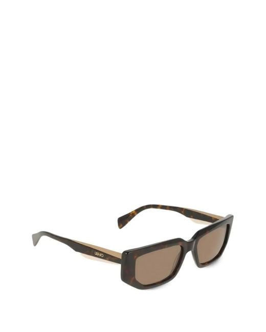 Liu Jo Brown Rectangle-Frame Sunglasses
