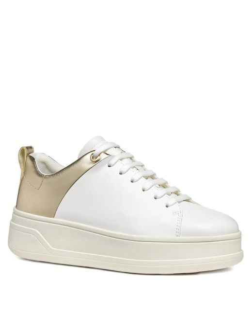 Geox White Spherica Panelled Sneakers