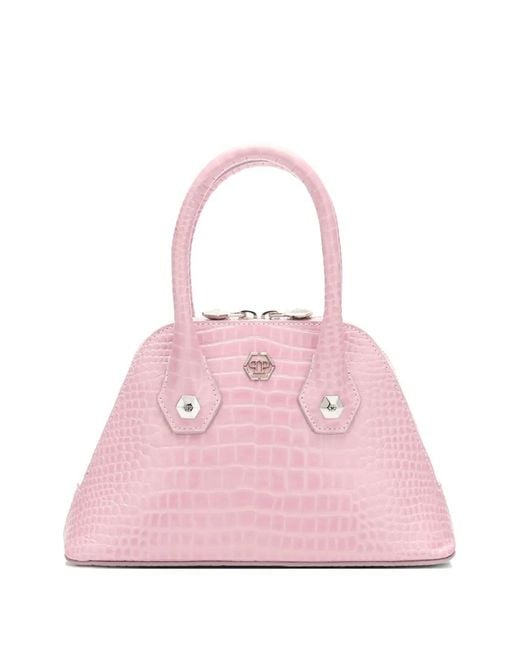Philipp Plein Pink Small Top-Handle Tote Bag
