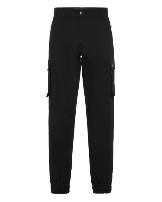 Philipp Plein Black Basic Cargo Joggers for men